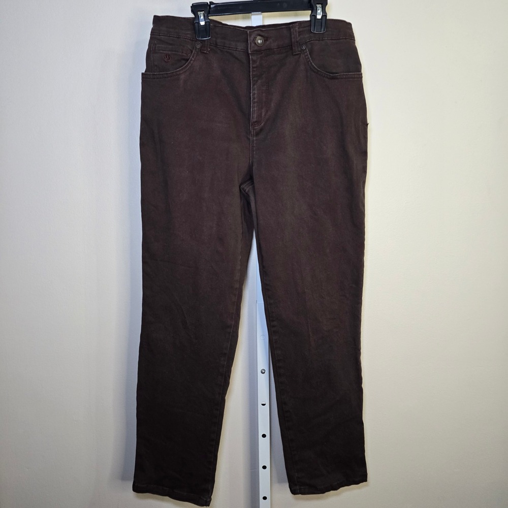Gloria Vanderbilt Amanda High Rise Tapered Jeans Brown Womens Size 12